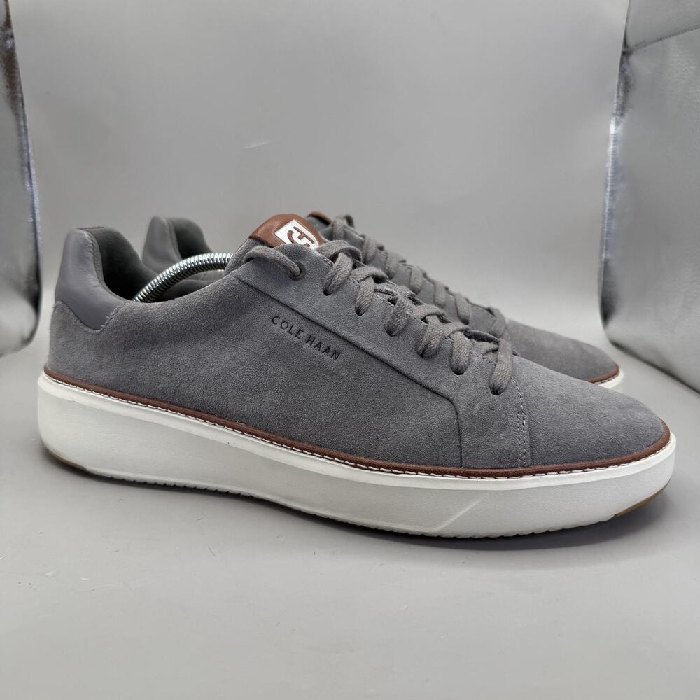 Cole Haan Grandpro Topspin Shoes Mens Size 11.5 Gray Suede Sneakers C34681
